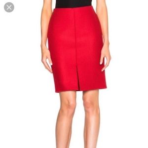 Carven Knee Length Skirt with Front Slit. Size 4